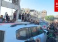 RAW VIDEO: Red Cross Vehicles Take Israeli Hostages From Gaza After Years In Hamas Captivity