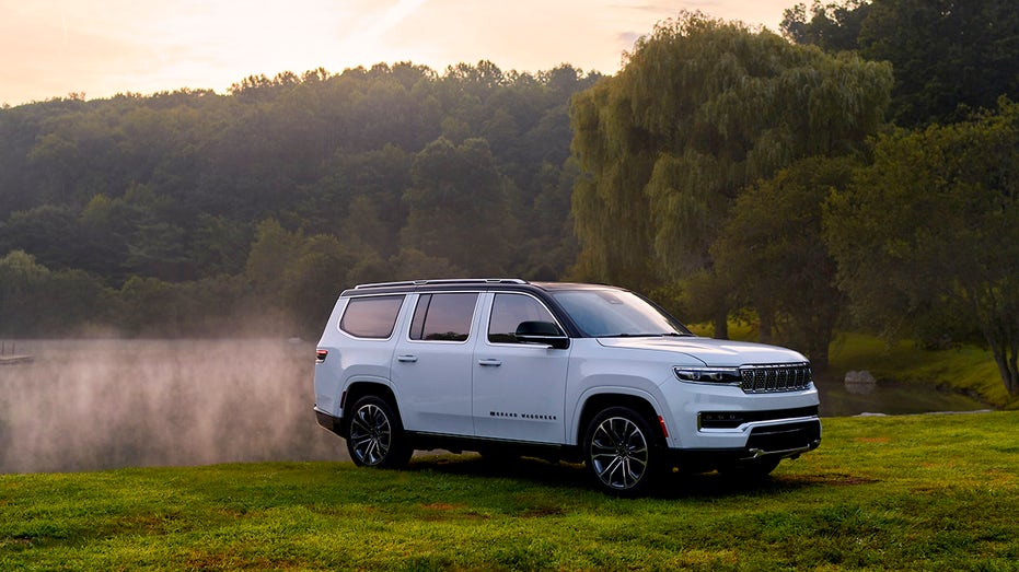 Some Jeep production hobbled by aluminum shortage 5 A 2025 Jeep Grand Wagoneer parked in some grass.